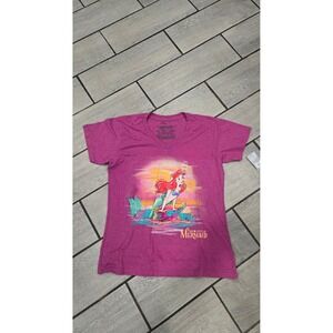 Disney The Little Mermaid Ariel V Neck T Shirt Ladies XL Heathered Pink